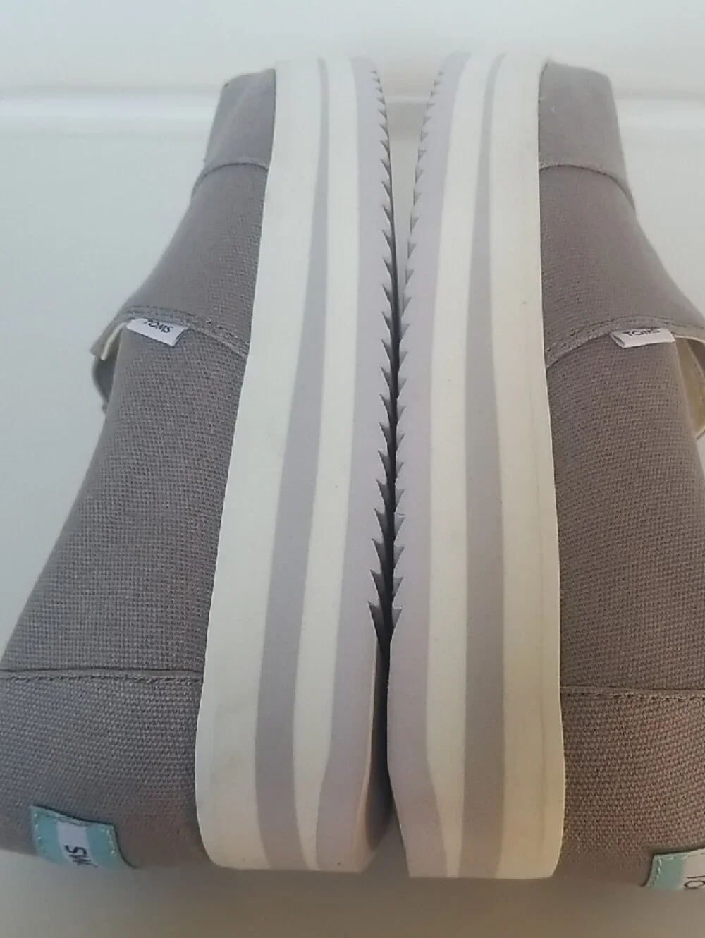 Toms Women's Slip-On Canvas Flats in Taupe Gray
